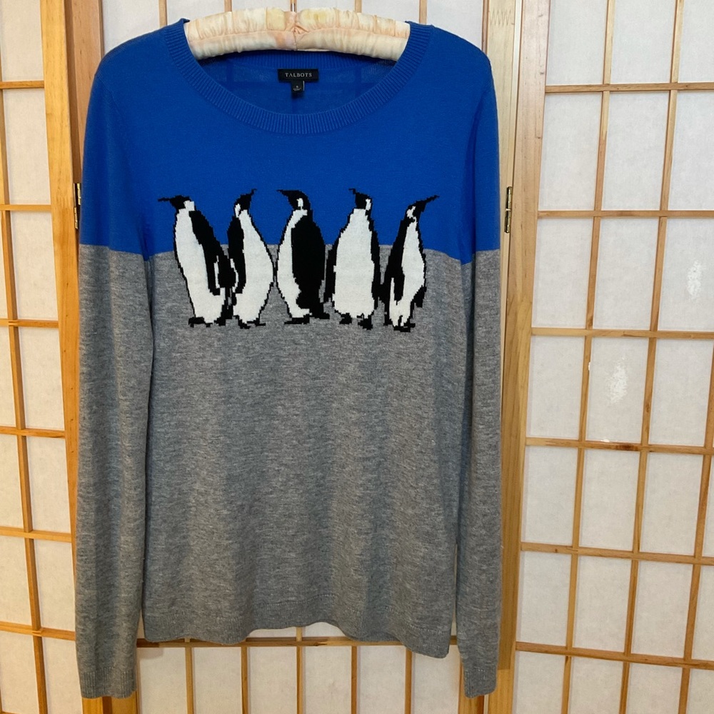 Talbots Penguin Lambswool Blend Sweater Size S